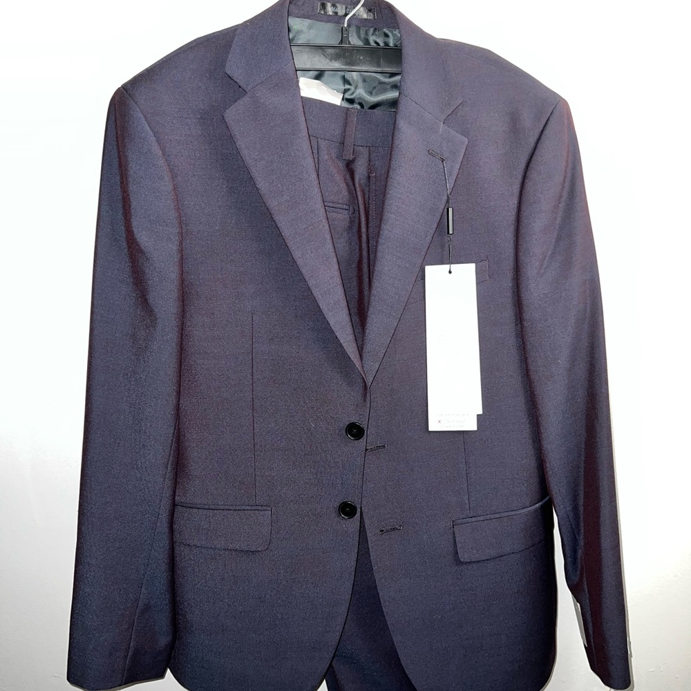 Calvin Klein plum colored jacket and pants suit